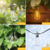 2W, 15m, 15 pc, outdoor high pressure lamp, ST38 old Edison bulb, waterproof and dimming outdoor chandelier for backyard bistro porch garden.