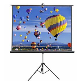 5 Core Projector Screen with Stand 72 inch Indoor and Outdoor Portable Projection Anti-Crease Screen and Tripod 8K 3D Ultra HD 4:3 for Movie Office Cl