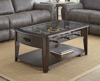 Foosball Cocktail Table - Tempered Glass Insert, Locking Casters, Fully Operational Game - Fun Addition to Game or Living Room