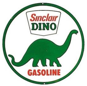 Tin Sign Sinclair Dino Gasoline