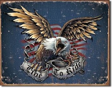 Tin Sign Live To Ride - Eagle