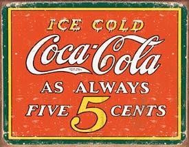 Tin Sign Coke 5c Always