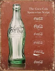 Tin Sign Coke - Script Heritage