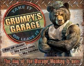 Tin Sign - Grumpy's Garage