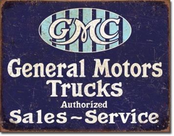 Tin Sign GMC Trucks - Authorized