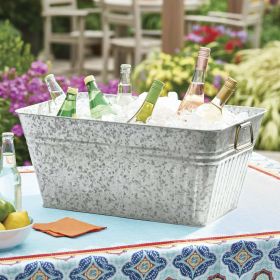 Better Homes & Gardens- Large Rectangle Galvanized Tub, 22 in L x 15 in W x 10 in H