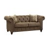 ACME Aurelia Loveseat w/2 Pillows, Brown Linen 52426