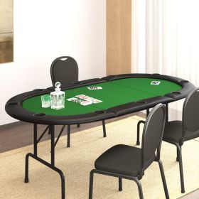 10-Player Folding Poker Table Green 81.1"x41.7"x29.5"