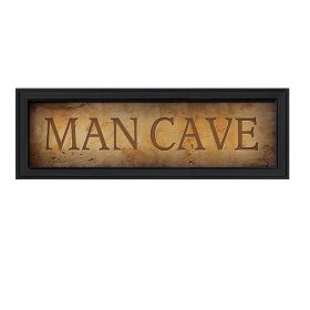 "Man Cave" By John Jones, Printed Wall Art, Ready To Hang Framed Poster, Black Frame
