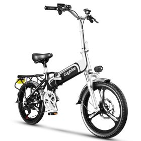 Folding Electric Bike for Adults;  20" Ebike 500W Adult Electric Bicycles;  21MPH 43Miles Electric Cruiser Bike for Female Male;  Samsung 48V 10.4Ah B