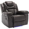 Home Theater Seating Manual Recliner Chair with LED Light Strip for Living Room,Bedroom, Brown