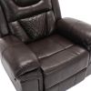 Home Theater Seating Manual Recliner Chair with LED Light Strip for Living Room,Bedroom, Brown