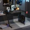 43.5 Inch Height Adjustable Gaming Desk with Blue LED Lights