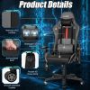 Adjustable Swivel Massage Gaming Chair with 2 Bluetooth Speakers