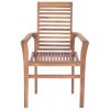 Dining Chairs 6 pcs with Gray Cushions Solid Teak Wood