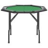 8-Player Folding Poker Table Green 42.5"x42.5"x29.5"