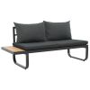 2 Piece Patio Corner Sofa Set with Cushions Aluminum WPC