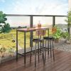 Bar Table Set with 2 Bar stools PU Soft seat with backrest