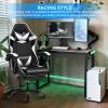 America Hot Sale Ergonomic Office Chair Black And White Color Leather Computer Gaming Chair 1 Piece Free Shipping with Footrest
