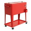 Outdoor Portable Rolling Party Cooler Cart Patio Mobile Ice Chests Beverage Icebox Beer Cola Cooler Trolley