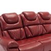 Home Theater Seating Manual Recliner Chair with Center Console and LED Light Strip for Living Room, Wind Red