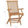 Folding Patio Chairs 3 pcs Solid Teak Wood