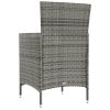 Patio Chairs with Cushions 4 pcs Poly Rattan Gray