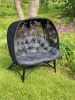 56 H x 50 W x 26 D Outdoor Black Cozy Pumpkin Loveseat with Cushion and Butterfly Design