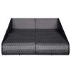 Patio Bed Black 79.1"x54.7" Poly Rattan