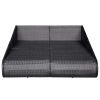 Patio Bed Black 79.1"x54.7" Poly Rattan