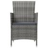 Patio Chairs with Cushions 4 pcs Poly Rattan Gray