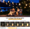 2W, 15m, 15 pc, outdoor high pressure lamp, ST38 old Edison bulb, waterproof and dimming outdoor chandelier for backyard bistro porch garden.