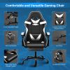 America Hot Sale Ergonomic Office Chair Black And White Color Leather Computer Gaming Chair 1 Piece Free Shipping with Footrest