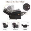 Home Theater Seating Manual Recliner Chair with LED Light Strip for Living Room,Bedroom, Brown