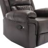 Home Theater Seating Manual Recliner Chair with LED Light Strip for Living Room,Bedroom, Brown