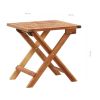 Folding Patio Coffee Table 15.7"x15.7"x15.7" Solid Acacia Wood