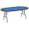 10-Player Folding Poker Table Blue 81.1"x41.7"x29.5"