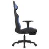 Massage Gaming Chair with Footrest Black and Blue Fabric