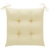 Patio Chairs with Cream White Cushions 4 pcs Solid Teak Wood