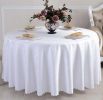 Classic Round Smooth Jacquard Table Cover Hotel Tablecloth 71x71",White