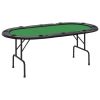 10-Player Folding Poker Table Green 81.1"x41.7"x29.5"