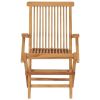 Folding Patio Chairs 3 pcs Solid Teak Wood