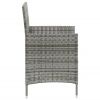 Patio Chairs with Cushions 4 pcs Poly Rattan Gray