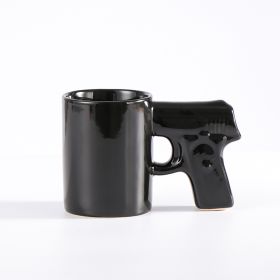 Creative Ceramic Mug 3D Modeling (Option: Black Cup Black Handle-301to400ml)