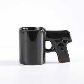 Creative Ceramic Mug 3D Modeling (Option: Black Cup Black Handle-301to400ml)