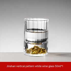 Diamond Surface Gold Foil Jinshan Liquor Crystal Glass (Option: 10 Style)