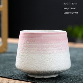 Ceramic Cup Retro Stoneware Coffee Cup Household Drinking Water Single Cup Stove Tea Cup (Option: Pink-101 To 200ml)