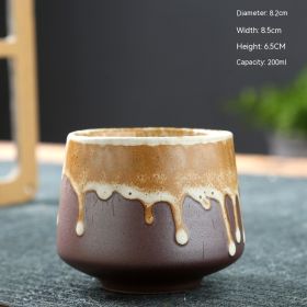 Ceramic Cup Retro Stoneware Coffee Cup Household Drinking Water Single Cup Stove Tea Cup (Option: Flow Glaze Yellow-101 To 200ml)