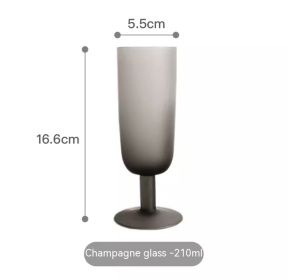 Ins Nordic Retro Smoky Gray Matte Surface Frosted Glass Cup (Option: Champagne Glass)