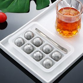 Stainless Steel Ice Particles Whisky Stone Bar Whiskey Cooling Wine Set Can Be Recycled (Option: 8 Capsules With Ice Clip)